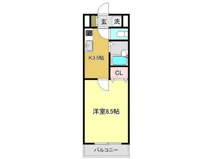 ロイヤルハイツ(1K/2階)の間取り写真