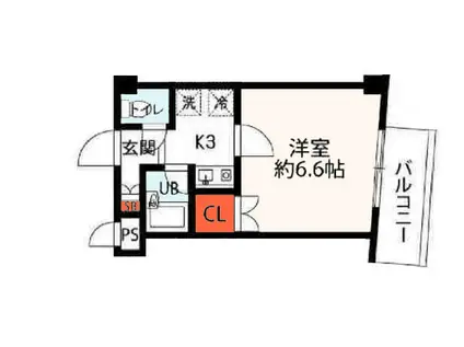 ドエル堀江南(1K/8階)の間取り写真