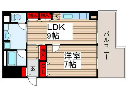 妙典オリモトハイツ(1LDK/2階)の間取り写真