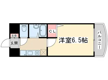 ノルデンハイム東三国ⅢA(1K/4階)の間取り写真