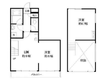 ドーマ新宿(2LDK/4階)の間取り写真