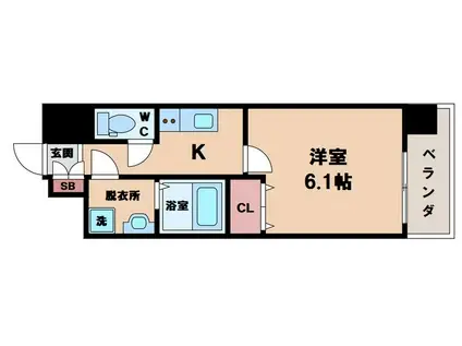 レジュールアッシュ天王寺クレア(1K/5階)の間取り写真