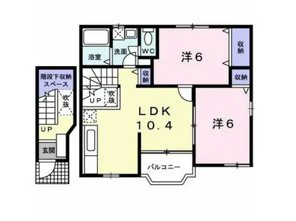 アヴェニール・ハルIII(2LDK/2階)の間取り写真