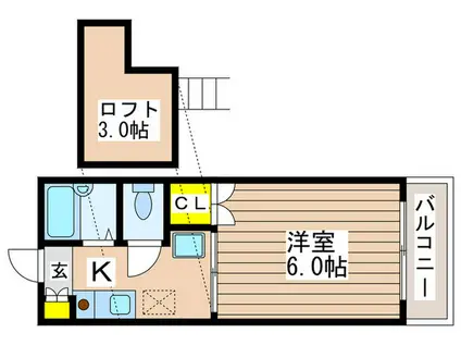 ESCUDO(1K/1階)の間取り写真