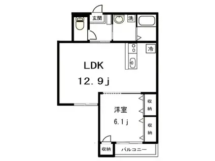 ハーヴェストIII 202(1LDK/2階)の間取り写真