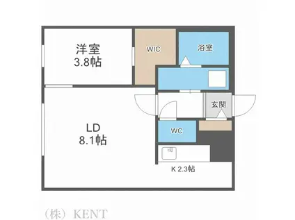 BELLISSIMO HASSAMUベリッシモハッサム(1LDK/1階)の間取り写真