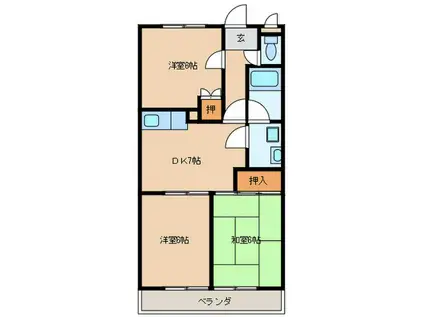 メゾンひかる(3DK/1階)の間取り写真