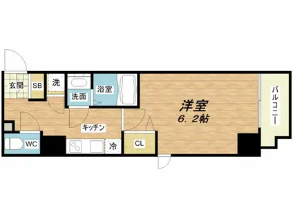 フォーチュン心斎橋イースト(1K/6階)の間取り写真