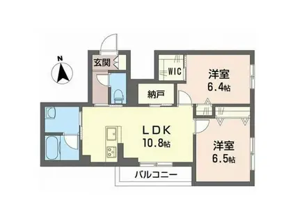 ユウナギ(2SLDK/1階)の間取り写真