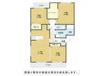 Y・Iマンション壱番館(3LDK/2階)の間取り写真