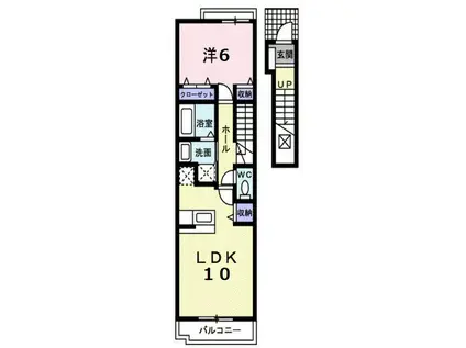 アルドーレA(1LDK/2階)の間取り写真