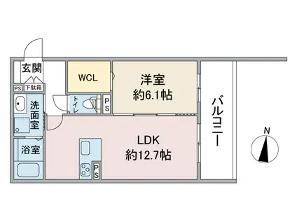 E-SMILE 榎(1LDK/1階)の間取り写真
