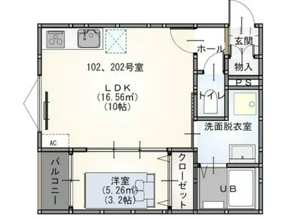 ESPERIA(1LDK/1階)の間取り写真