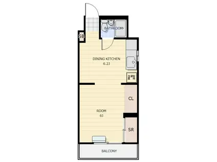 AMABILE(1DK/1階)の間取り写真