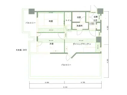 北鎌倉ガーデン(2DK/3階)の間取り写真