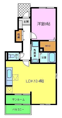 スペーシア1号館(1LDK/1階)の間取り写真