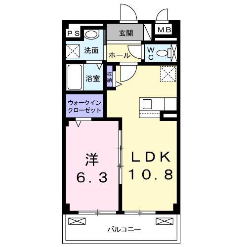 シャインエクセレント(1LDK/1階)の間取り写真