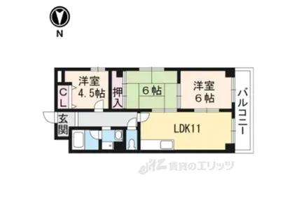 ロイヤル清涼(3LDK/3階)の間取り写真