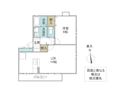 ラ ルーナB(1LDK/3階)の間取り写真