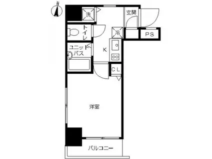 スカイコートお茶の水女子大前第2(1K/2階)の間取り写真