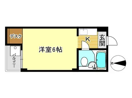 檸檬ハウス(1K/2階)の間取り写真