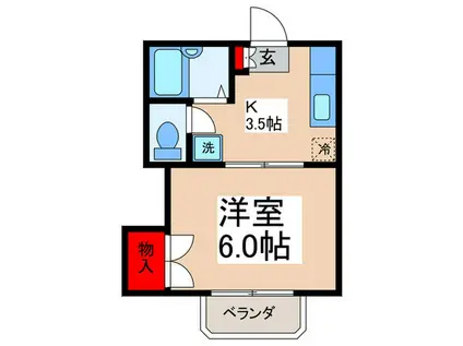 ハイムエストⅠ(1K/1階)の間取り写真