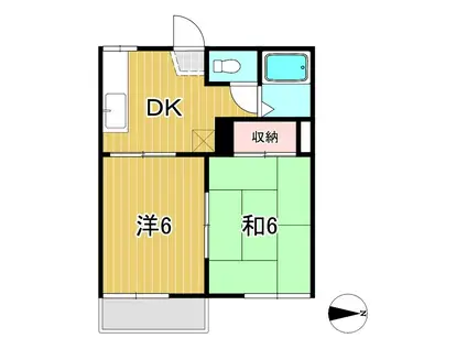 エステートピア(2DK/2階)の間取り写真
