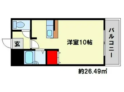 グランレーヴ大橋(ワンルーム/2階)の間取り写真