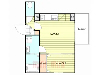 ココングランジュール西宮小松東(1LDK/3階)の間取り写真