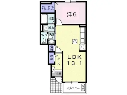 エトワールI(1LDK/1階)の間取り写真