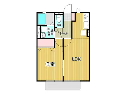 シティハイム スカイ(1LDK/2階)の間取り写真