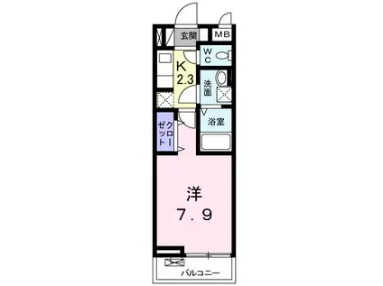 グラン セーズ K(1K/3階)の間取り写真