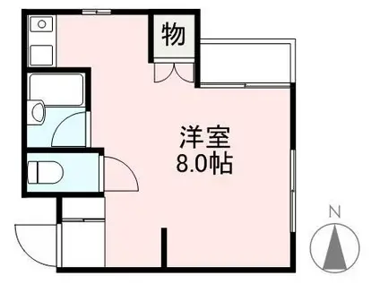 パルコ扇(ワンルーム/2階)の間取り写真