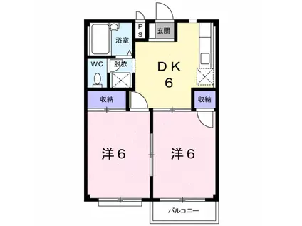 エルディム内田A(2DK/1階)の間取り写真