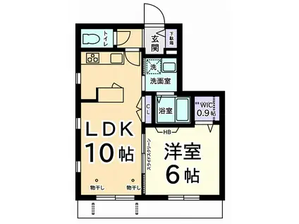 RAFFLES HOUSE(1LDK/1階)の間取り写真