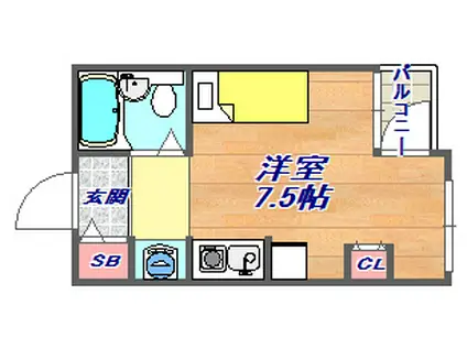 フレンズ王子公園(ワンルーム/3階)の間取り写真