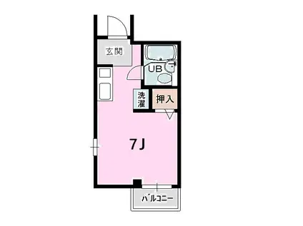 ベルレジデンス(ワンルーム/2階)の間取り写真