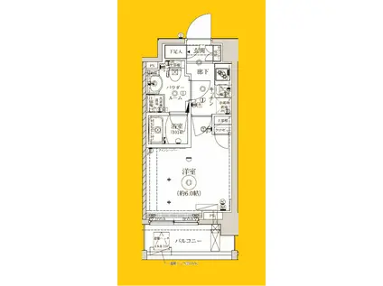 CRACIA西横浜グランカリテ(1K/4階)の間取り写真