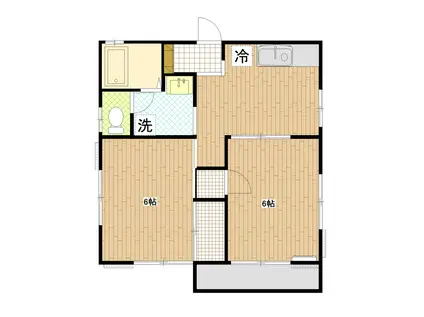 金子アパート(2DK/1階)の間取り写真