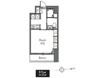 TOTSU RESIDENCE SHIBA(1K/12階)の間取り写真