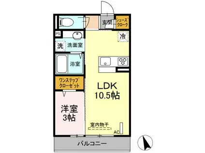 グロス綱島(1LDK/2階)の間取り写真