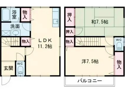 サンパレスII(2LDK/1階)の間取り写真