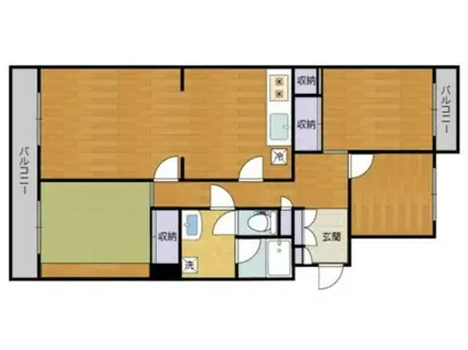 厚木リバーサイド1号棟(3LDK/4階)の間取り写真