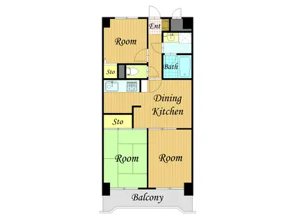 ライオンズガーデン鹿島田(3DK/5階)の間取り写真