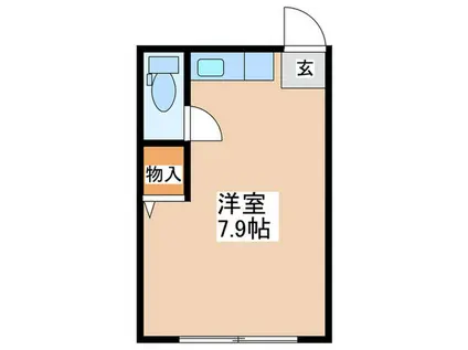 清水丘アパートB棟(ワンルーム/2階)の間取り写真