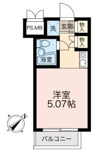 ライフプラス五日市三宅(1K/2階)の間取り写真