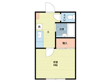 ドリームワン(1K/1階)の間取り写真