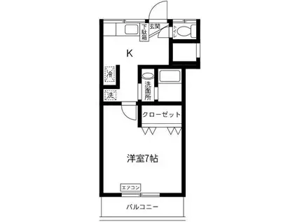 チヨダマンション(1K/2階)の間取り写真