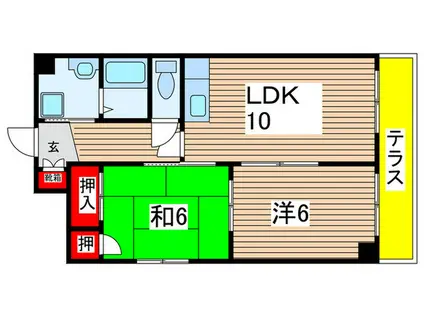 プレシオ住本(2LDK/1階)の間取り写真