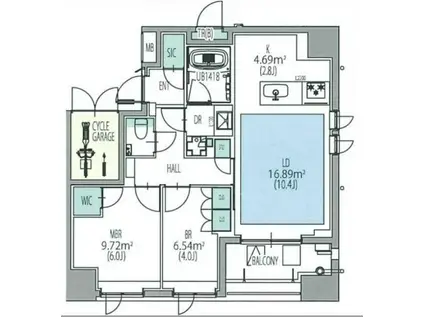 オーパスレジデンス日本橋イースト(2LDK/8階)の間取り写真